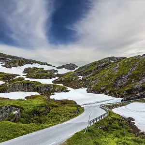 The mountains are covered with freshly fallen snow