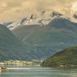 The Mountains and Fjord At Olden Norway