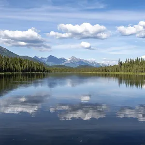 Mountains are reflected in idyllic Crystal Lake