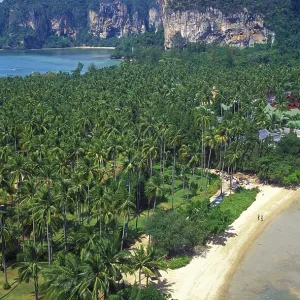 Mountains, sea, beach, view of Railay East from the viewpoint Mountains, sea, beach, view of Railay East from the viewpoint