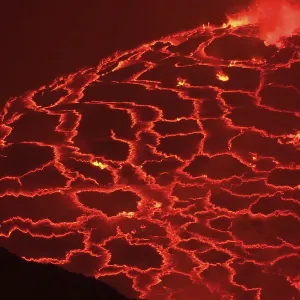 Mouth of the volcano with magma