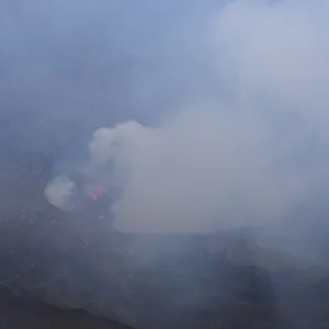 Mouth of the volcano with magma