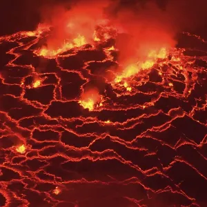 Mouth of the volcano with magma