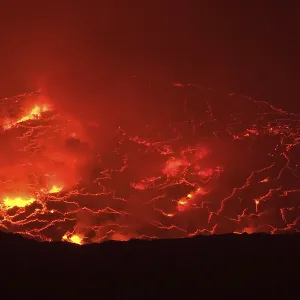 Mouth of the volcano with magma