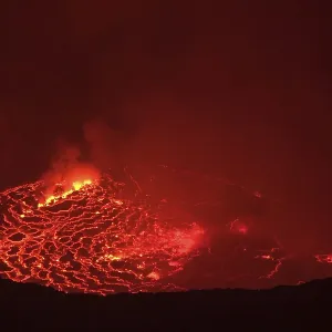 Mouth of the volcano with magma