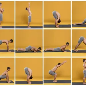 Multiple yoga poses collage Multiple yoga poses collage