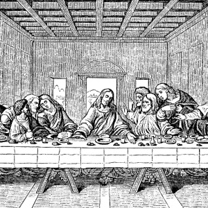 Mural painting The Holy Supper (1495-1497) after Leonardo da Vinci Mural painting The Holy Supper (1495-1497) after Leonardo da Vinci