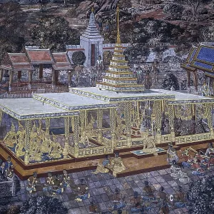 Mural painting in Wat Phra Kaew Mural painting in Wat Phra Kaew