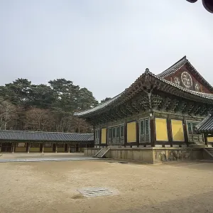 Museoljeon hallways and main courtyard in bulguksa temple