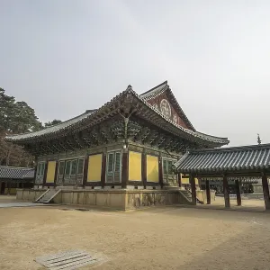 Museoljeon hallways and main courtyard in bulguksa temple