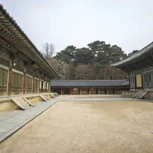 Museoljeon hallways and main courtyard in bulguksa temple