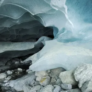 Natural ice cave in the Zinal Glacier Natural ice cave in the Zinal Glacier