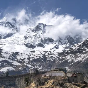 Nepal. The view on Annapurna trail track Nepal. The view on Annapurna trail track