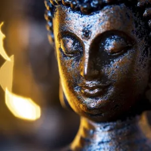 Netherlands. October 2022.buddha statue in calm rest pose