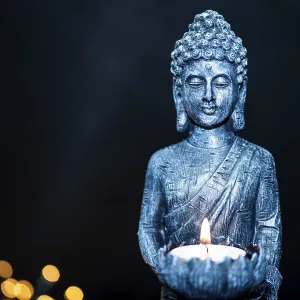 Netherlands. October 2022.buddha statue in calm rest pose