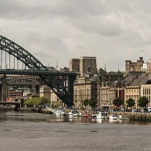 Newcastle Upon Tyne Cityscape with prominent bridge over a river Newcastle Upon Tyne Cityscape with prominent bridge over a river