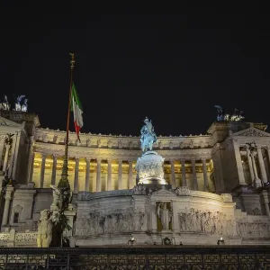 Night View of Vittoriano Print, Rome