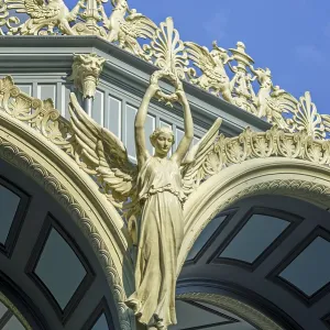 Nike goddess of victory, griffins and palmettes decorating 1885 Kiosk