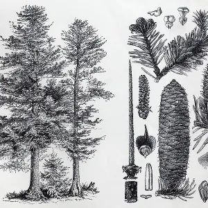 Noble fir (Abies nobilis), tree and cones