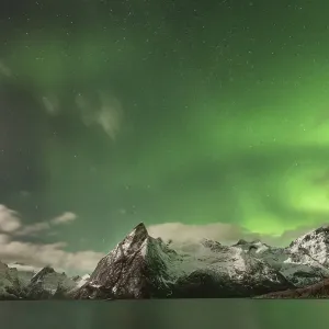 Northern Lights or Aurora Borealis over Bergen