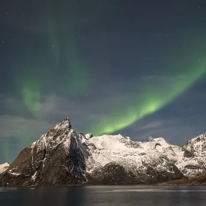 Northern Lights or Aurora Borealis over Bergen