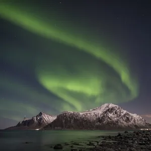 Northern Lights or Aurora Borealis in Flakstad Northern Lights or Aurora Borealis in Flakstad