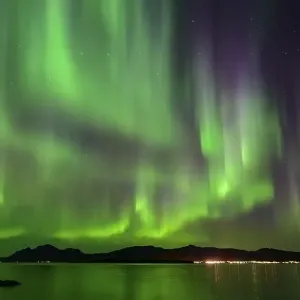Northern Lights on the coast (Aurora borealis)