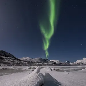 Northern lights over the island of Senja Northern lights over the island of Senja