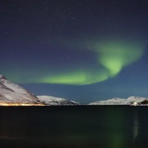 Northern Lights over Kaldfjord Print, Tromso, Norway