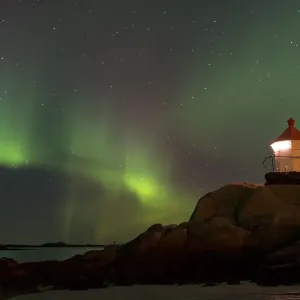 Northern Lights over a lighthouse Northern Lights over a lighthouse