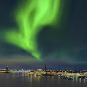 Northern lights over Stockholm, Sweden, Europe Northern lights over Stockholm, Sweden, Europe