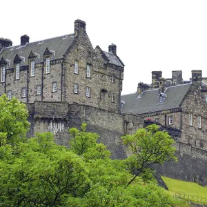 Old castle surrounded by green nature with overcast sky Old castle surrounded by green nature with overcast sky