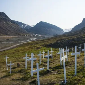 Old cemetery in Longyearbyen, Svalbard Old cemetery in Longyearbyen, Svalbard