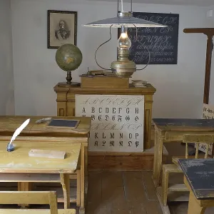 Old classroom in school, Scandinavia Old classroom in school, Scandinavia