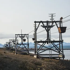 Old coal trolleys in Longyearbyen