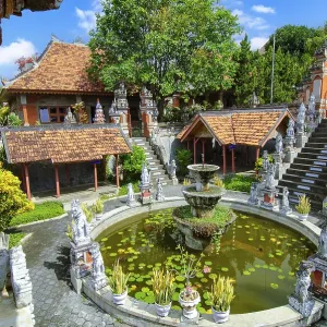 Old fountain in Brahma Vihara Arama Buddha Banjar Buddhist monastery Old fountain in Brahma Vihara Arama Buddha Banjar Buddhist monastery