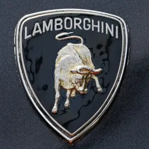 Old Lamborghini logo, wordmark with an image of a bull Old Lamborghini logo, wordmark with an image of a bull