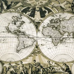 Vintage Holland Old Paper World Map Print Vintage Holland Old Paper World Map Print