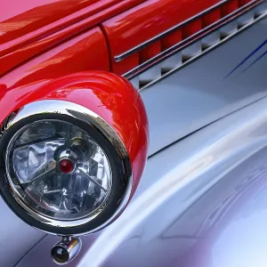 Detail of old red car in perfect condition, Brasil
