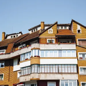 Old residential building exterior in Hunedoara Old residential building exterior in Hunedoara