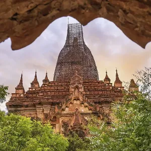 The old ruins in the landscape of Bagan