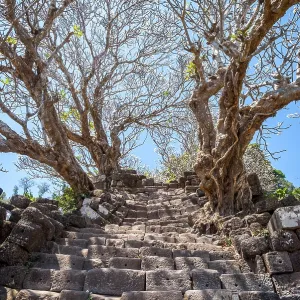 Old stairs at Wat Phou temple, Laos