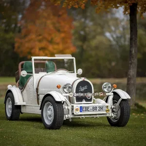 Oldtimer, Replica of a 1923 Bugatti 35 B from the year of completion 1989 stands on the basis of a VW Beetle with a 50 Oldtimer, Replica of a 1923 Bugatti 35 B from the year of completion 1989 stands on the basis of a VW Beetle with a 50