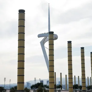 Olympic park at Monjuic hill in Barcelona, Spain Olympic park at Monjuic hill in Barcelona, Spain