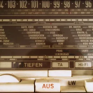 Option keys (buttons) on an antique radio Option keys (buttons) on an antique radio