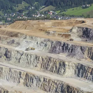 Ore mining, opencast mining, Erzberg near Eisenerz Ore mining, opencast mining, Erzberg near Eisenerz