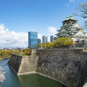 Osaka Castle, Moat Castle with Water
