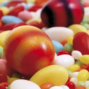 Painted, colourful Easter eggs