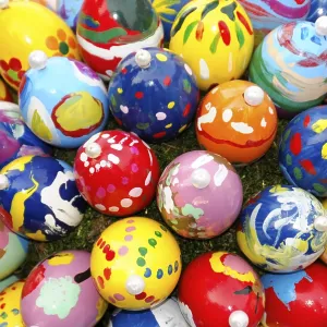 Painted Easter eggs, Easter fountain
