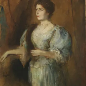 Franz Seraph Lenbach Print - Portrait of a Lady
